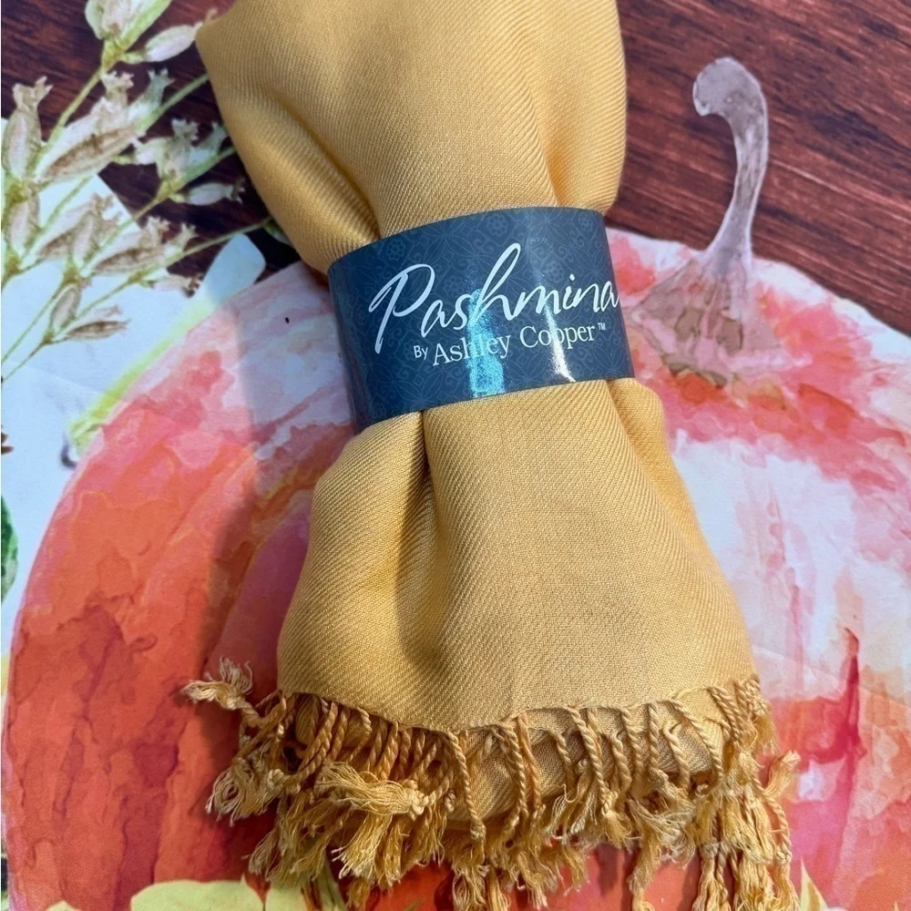 Pashmina by Ashley Cooper Light Orange Scarf/Shawl